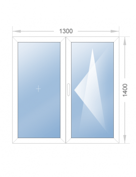 Двустворчатое окно 1300x1400